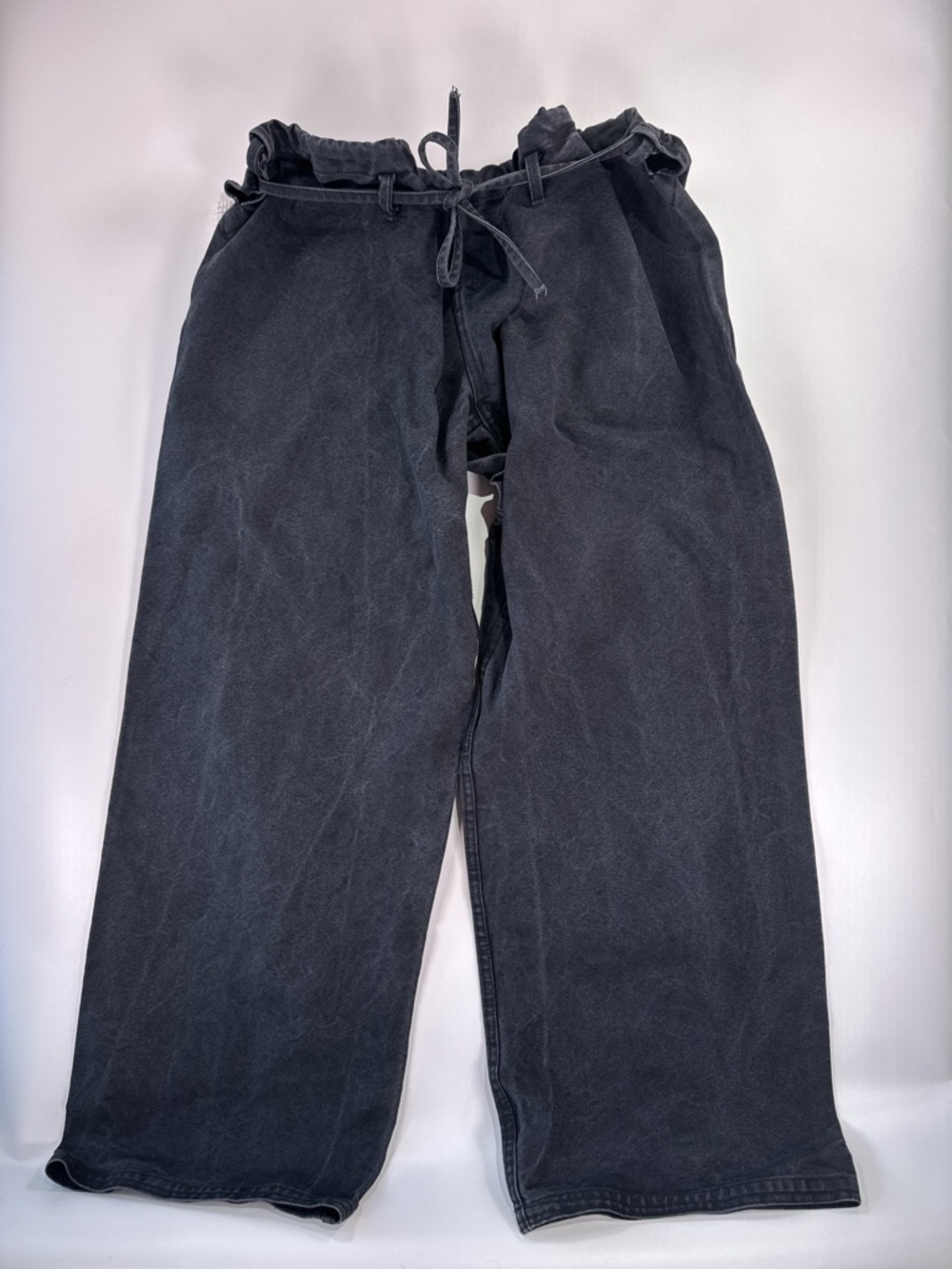 LIONS Men’s Wide Leg Canvas Pants Faded Black Drawstring one size - Picture 3 of 12